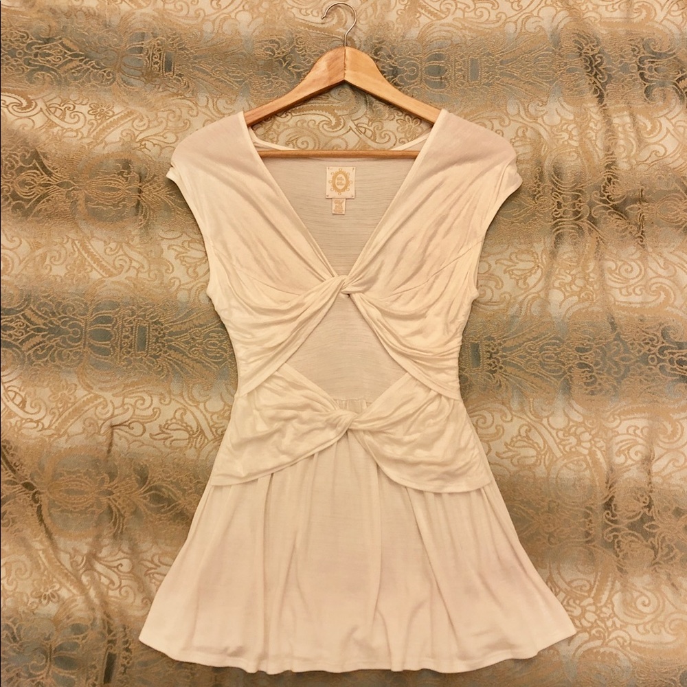 {Anthropology} Rio Rao Sleeveless Off-White Top